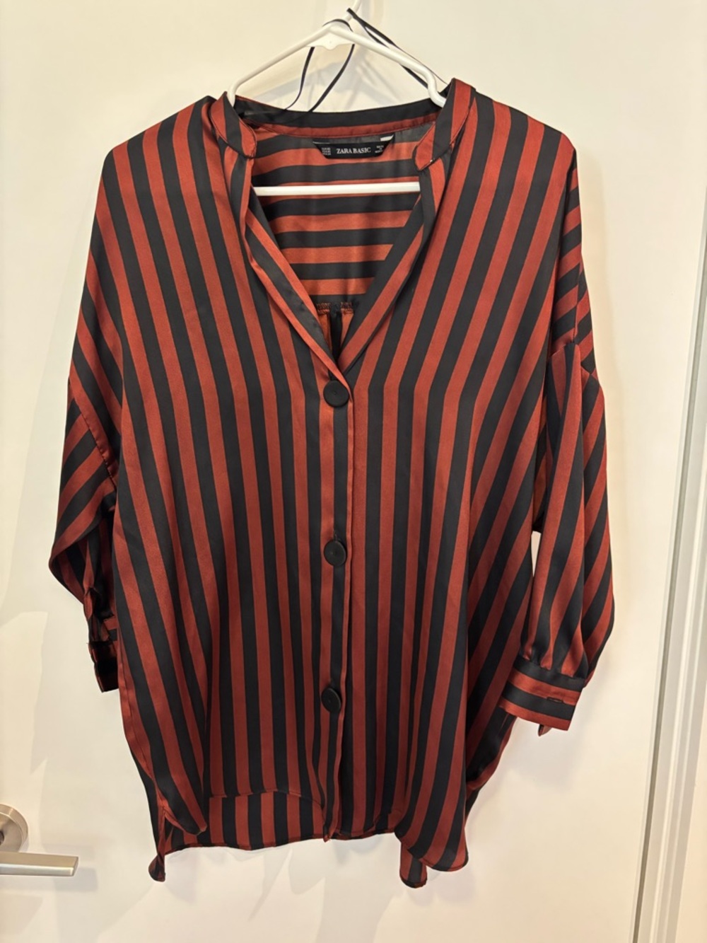 Zara Basic Korean style Striped Button Blouse